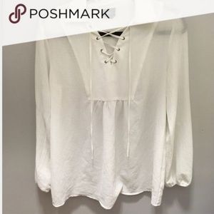 Mossimo Lace-Up Blouse