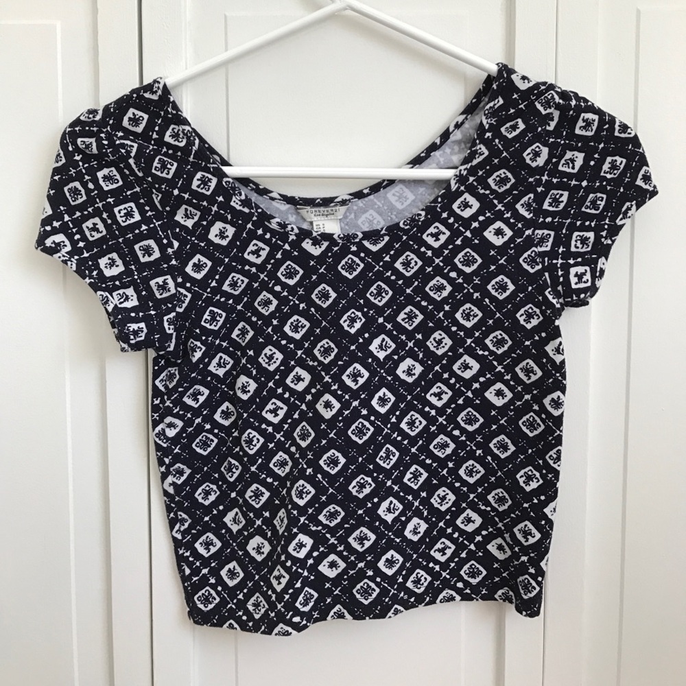Forever 21 Navy/White Crop atop