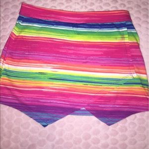 Multi colored skirt with shorts sewn in. Sz.10-12