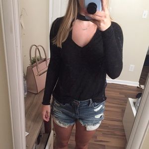 Mock Neck/ Halter Long Sleeved Shirt