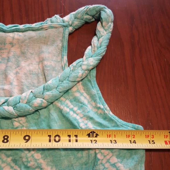 Calypso aqua white rope neck tank top EUC XS - Picture 2 of 5