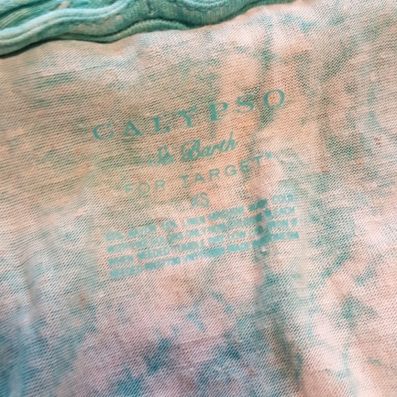 Calypso aqua white rope neck tank top EUC XS - Picture 4 of 5