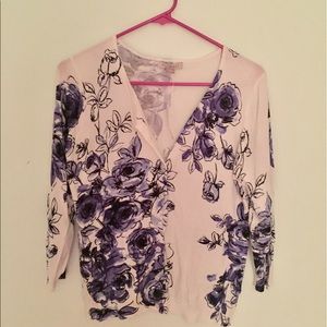 Button Down Floral Sweater