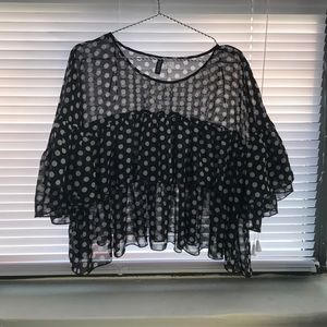 Black and white polka dot shirt