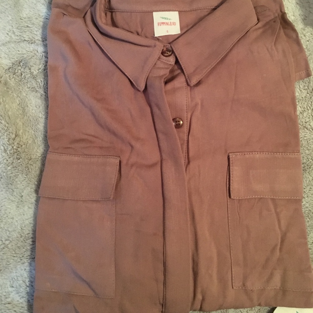 Mocha Button Up Tunic - Picture 2 of 2