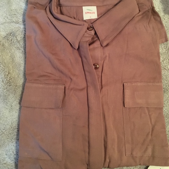 Mocha Button Up Tunic - Picture 2 of 2