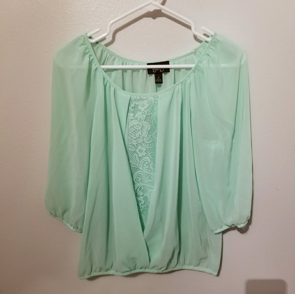 Mint green flowy top