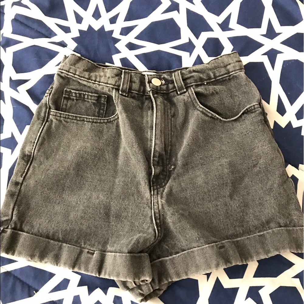 American apparel high waisted jean shorts