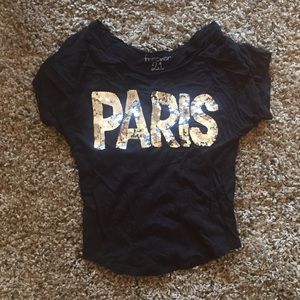 Sequined. Paris. T-Shirt.