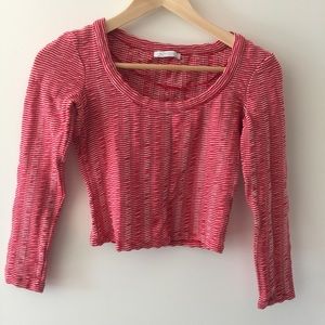 Red & White stripe Zara crop top
