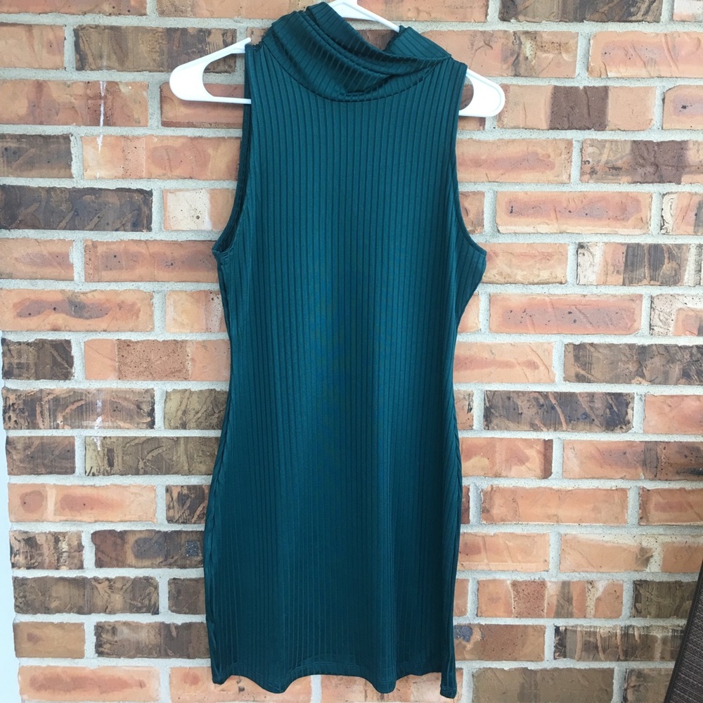 Turtleneck ribbed dress