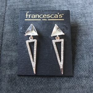 Francesca's crystal spike triangle drop earing