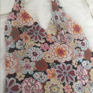 Beaded halter and ruffled skirt set