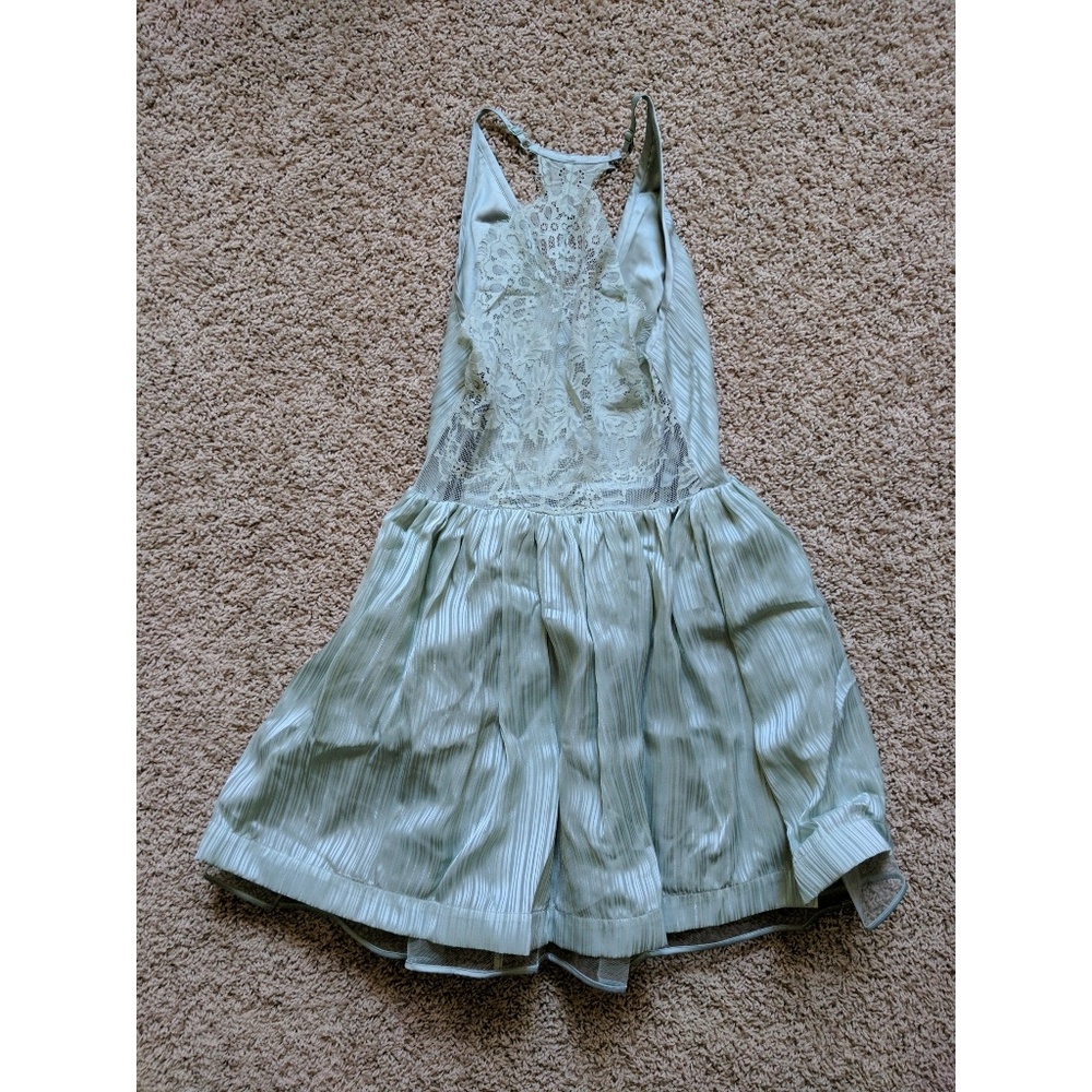 Bebe "Lace Back Metallic Stripe Dress," (NWT) - Picture 3 of 3