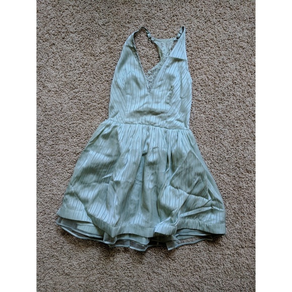 Bebe "Lace Back Metallic Stripe Dress," (NWT) - Picture 2 of 3