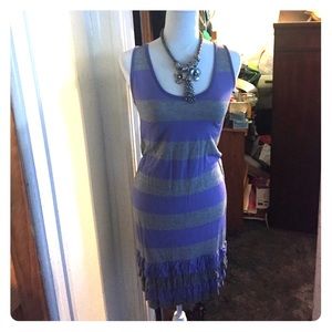 Striped Racerback Dress with Ruffle Details