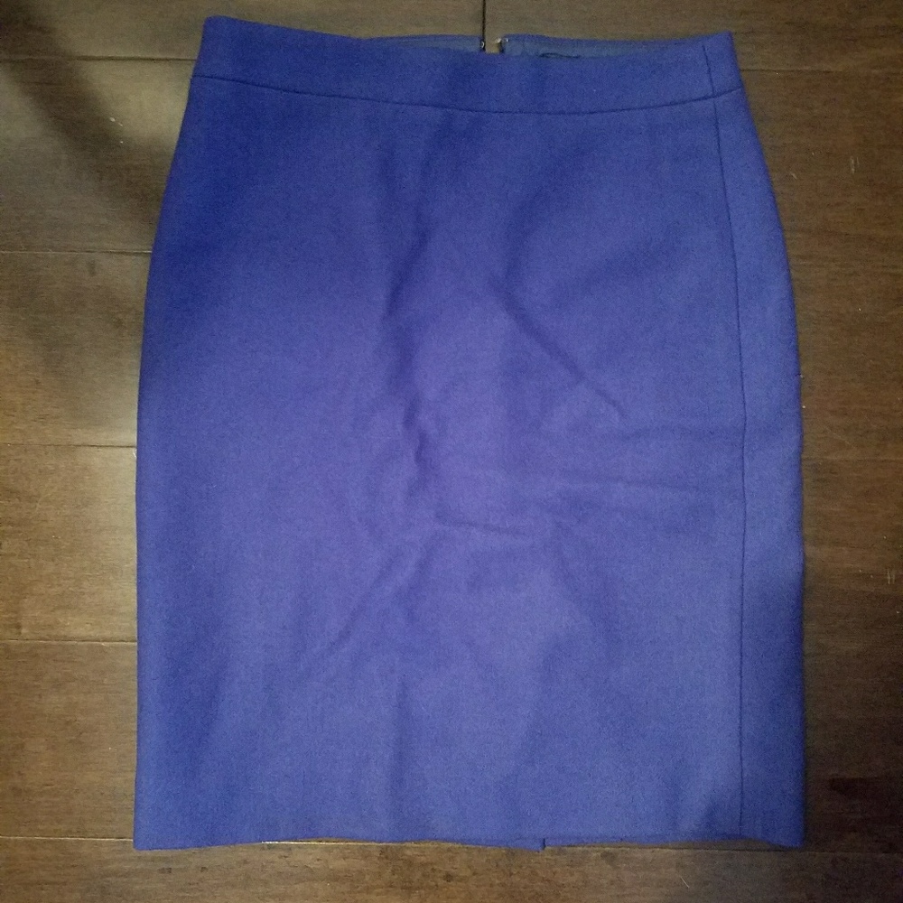 J. Crew blue wool pencil skirt
