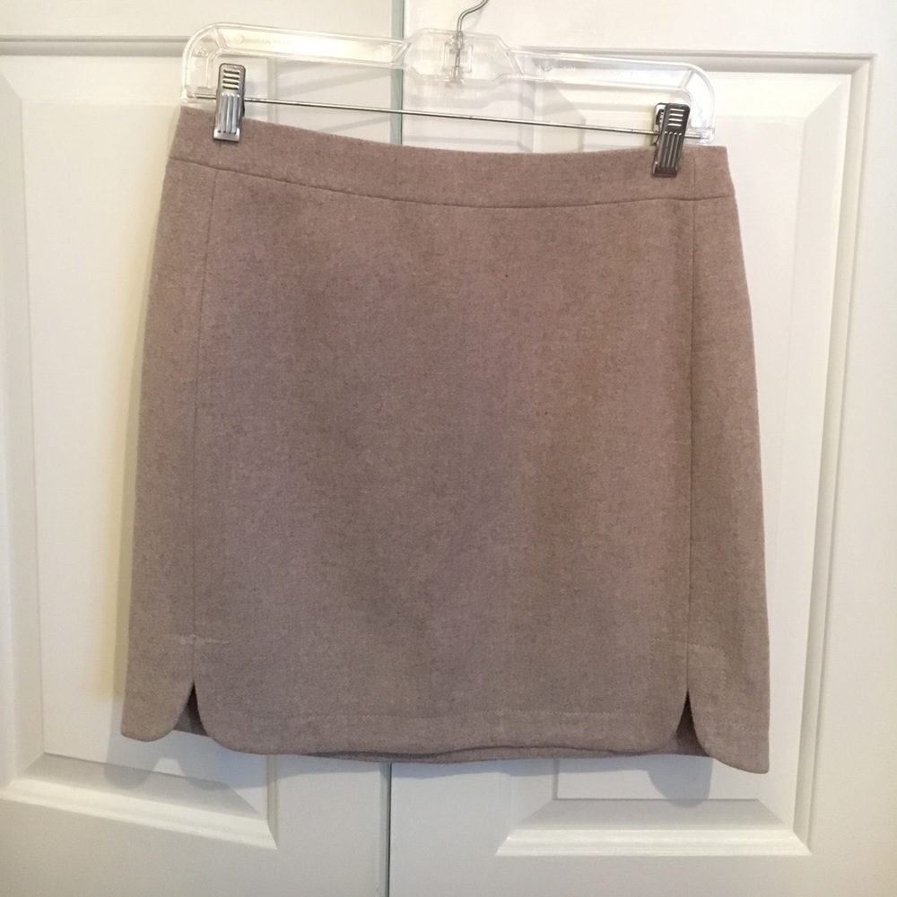 JCrew NWT tan wool mini skirt size 2