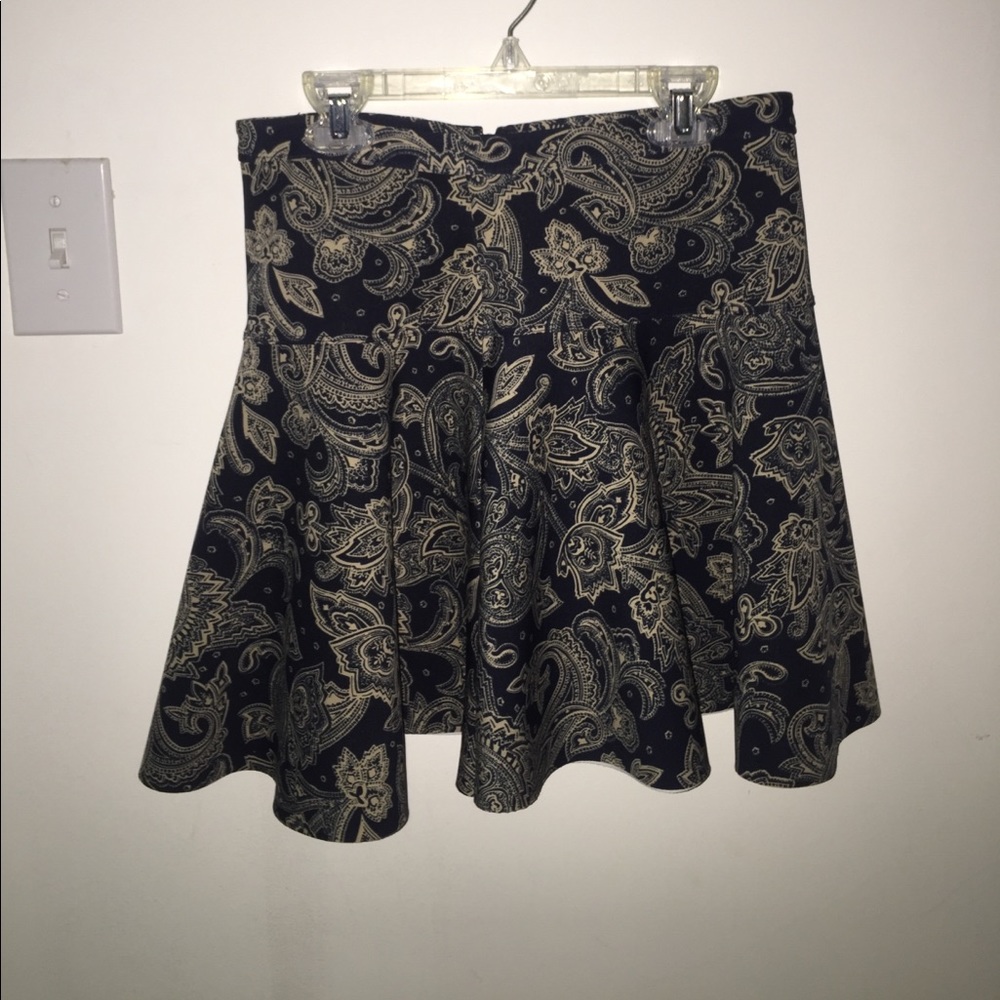 Blue paisley skater skirt