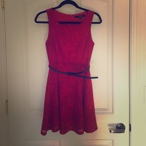 Red Paisley Lace Dress (belt not included)