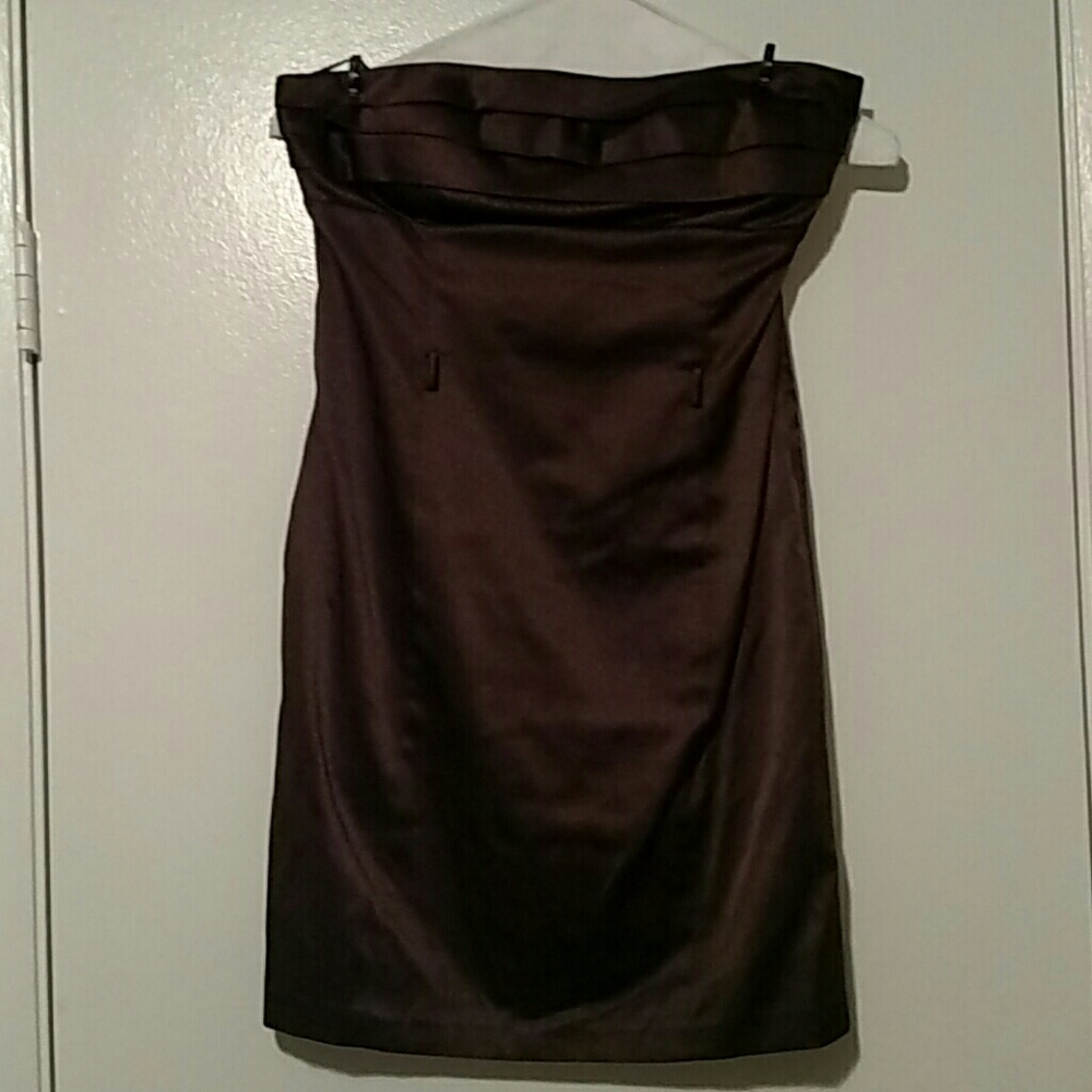 Chocolate brown strapless dress