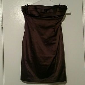 Chocolate brown strapless dress
