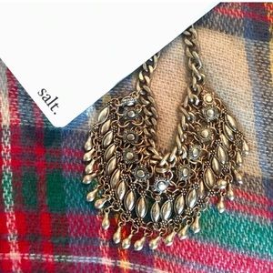 Rustic Gold Bin Statement Necklace