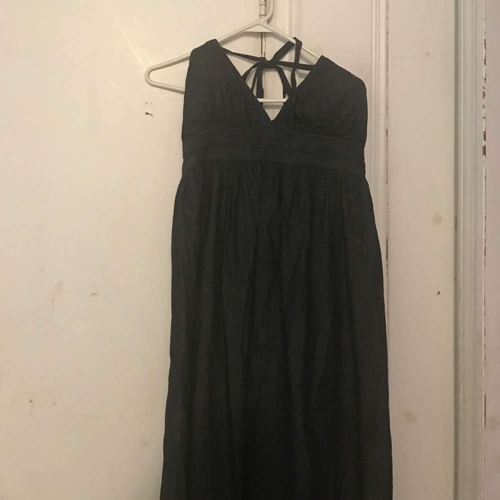 Black denim halter dress size large