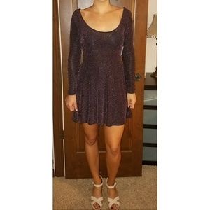 Sparkling Long Sleeve Skater Dress