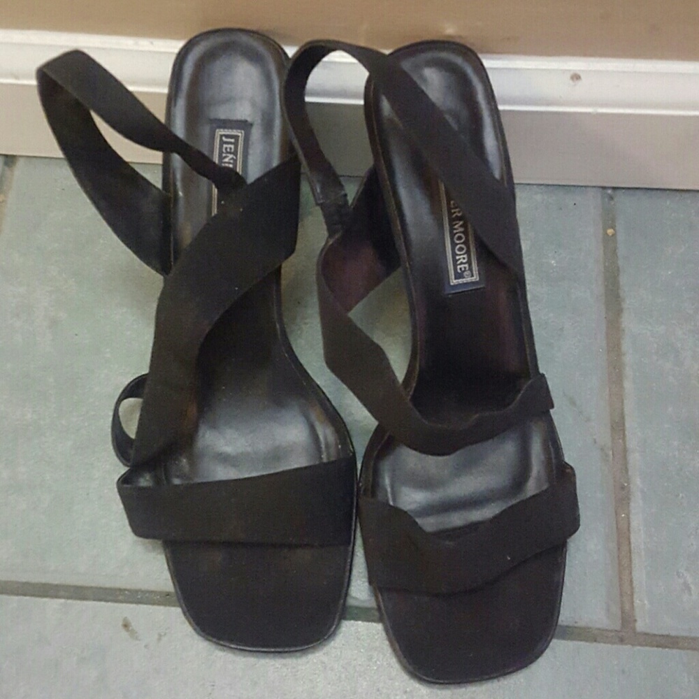Strappy wooden block heels