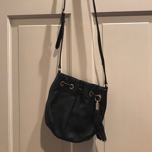 Michael Kors black leather cross body purse