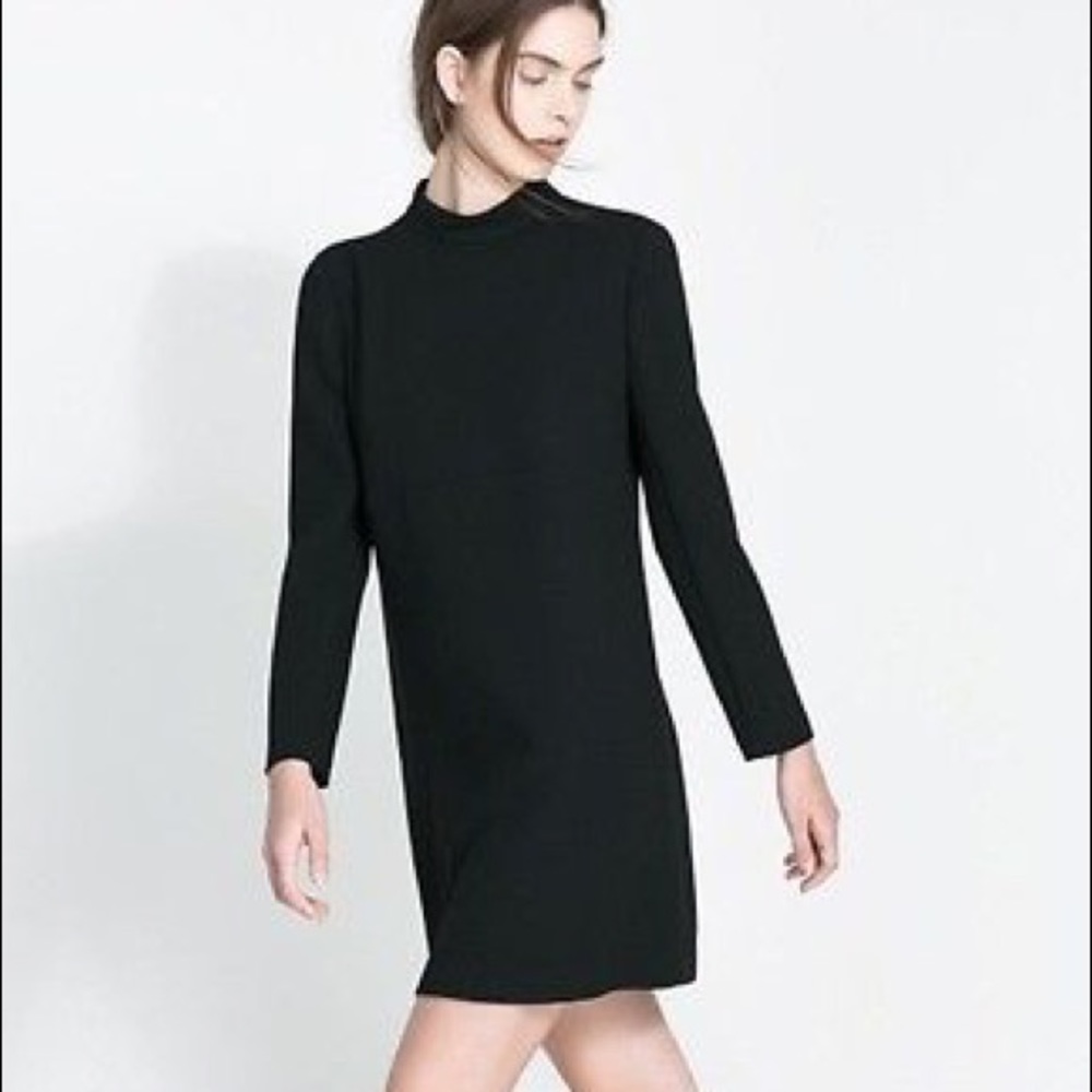 Zara long sleeve black dress