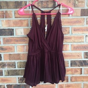 Camisole blouse with lace detail