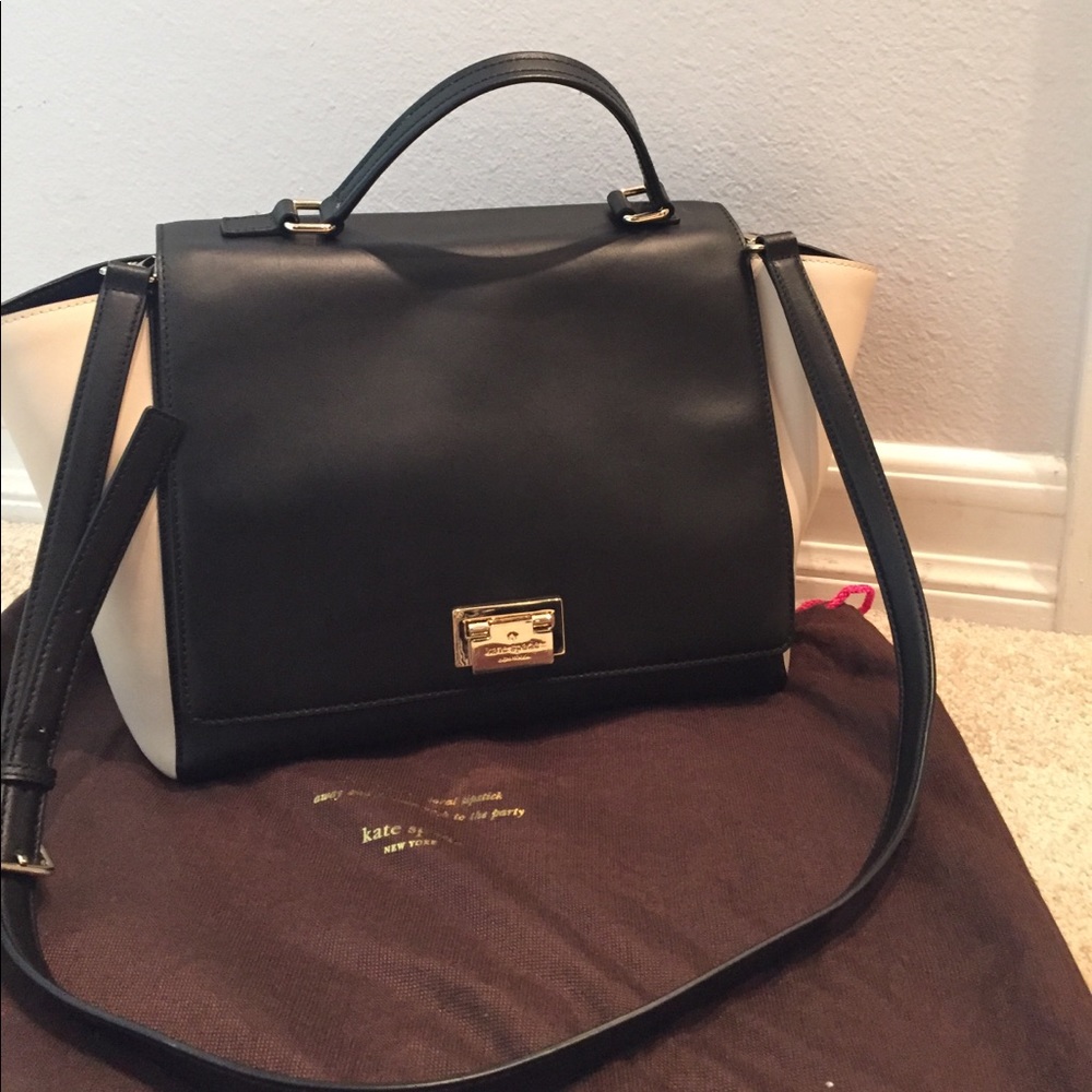 Kate Spade Laurel color block satchel in B&W