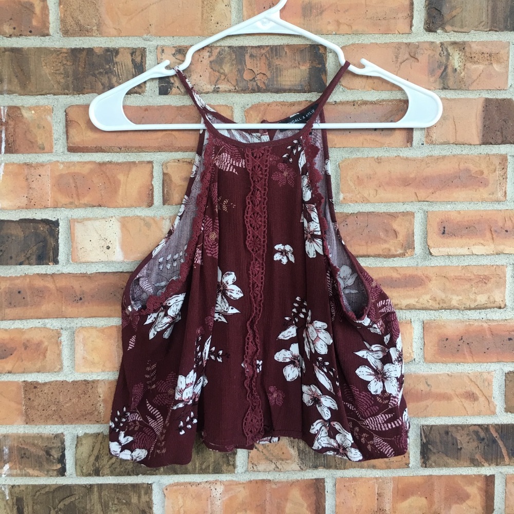 Floral print flounce crop top