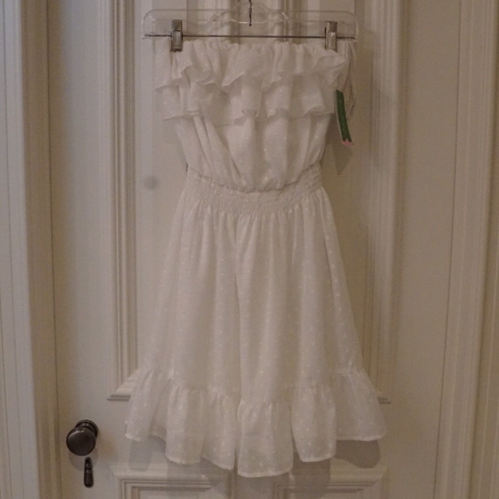 Lilly Pulitzer Quincy white strapless dress. New