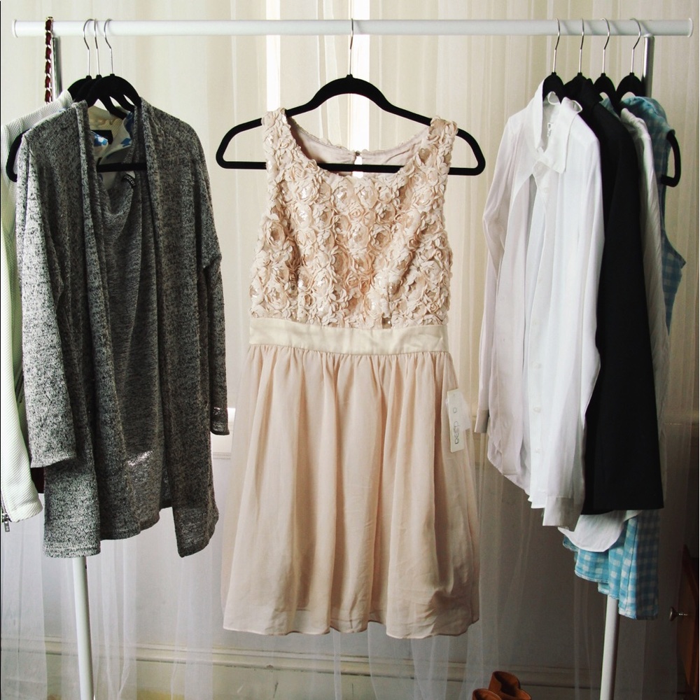 A.drea textured flower cocktail dress