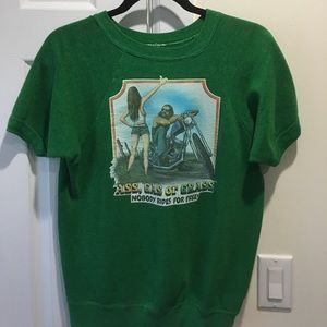 Vintage green short sleeve sweatshirt