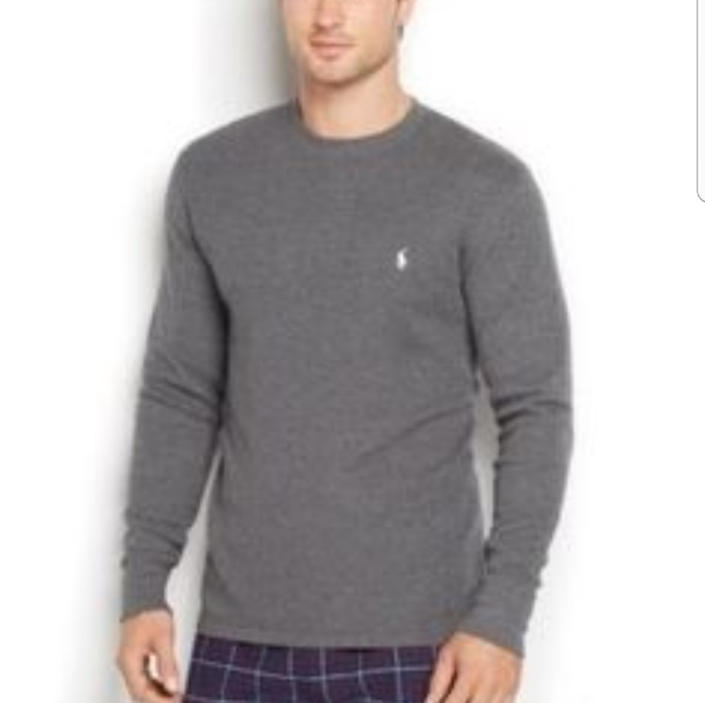 Men's Crew Neck Waffle Knit Thermal