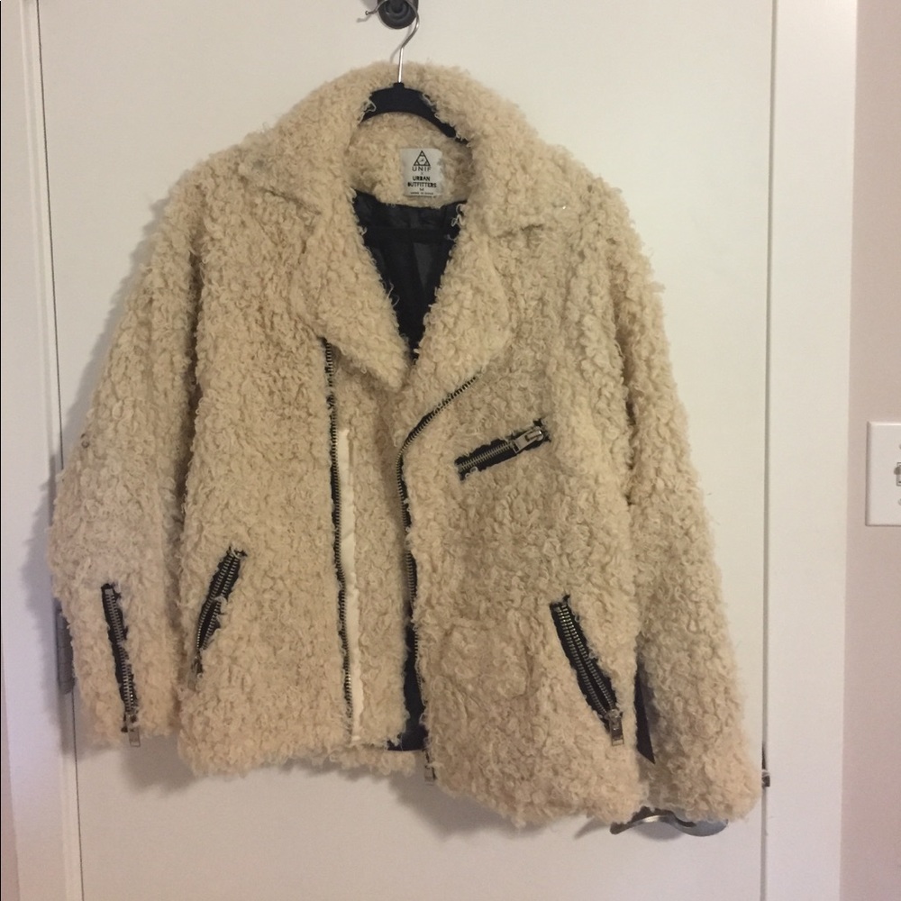 UNIF Urban Outfitters Fuzzy Moto Jacket NWT