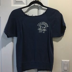 Vintage navy short sleeve sweatshirt