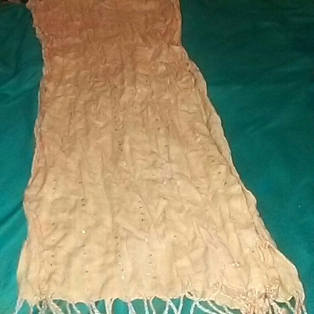 Creamy pink sequenced scarf