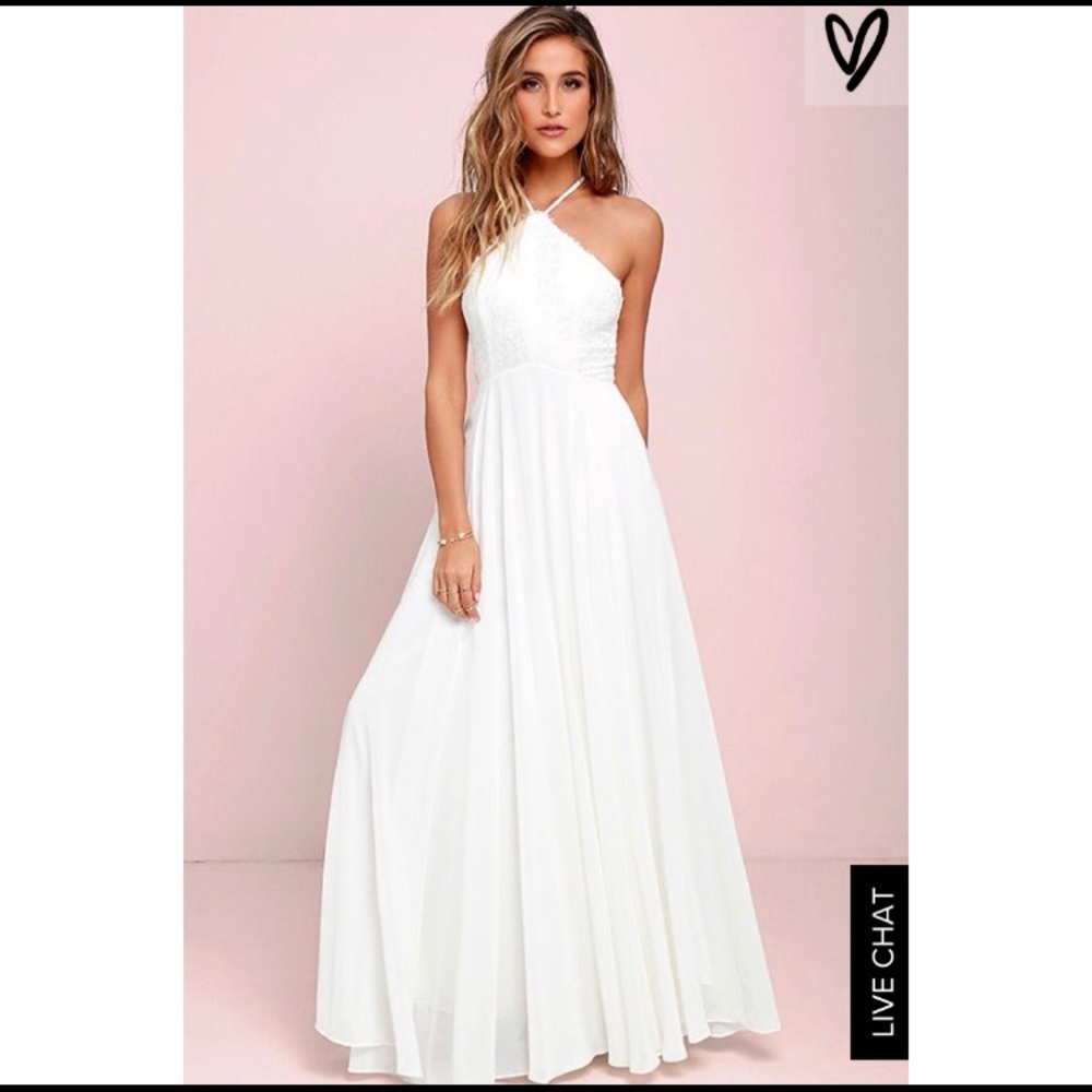 NWT Lulu's white maxi dress