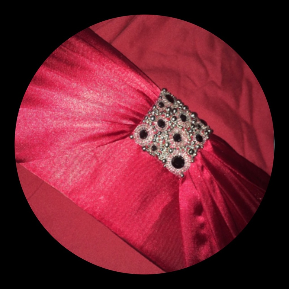 Jaqueline Ferrar Red Clutch with Rhinestones