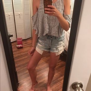 Guess off the shoulder crop top