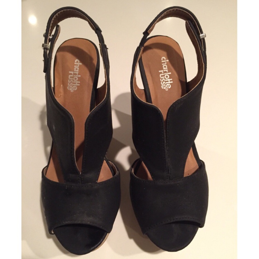 Charlotte Russe Black Wedges. Great condition.