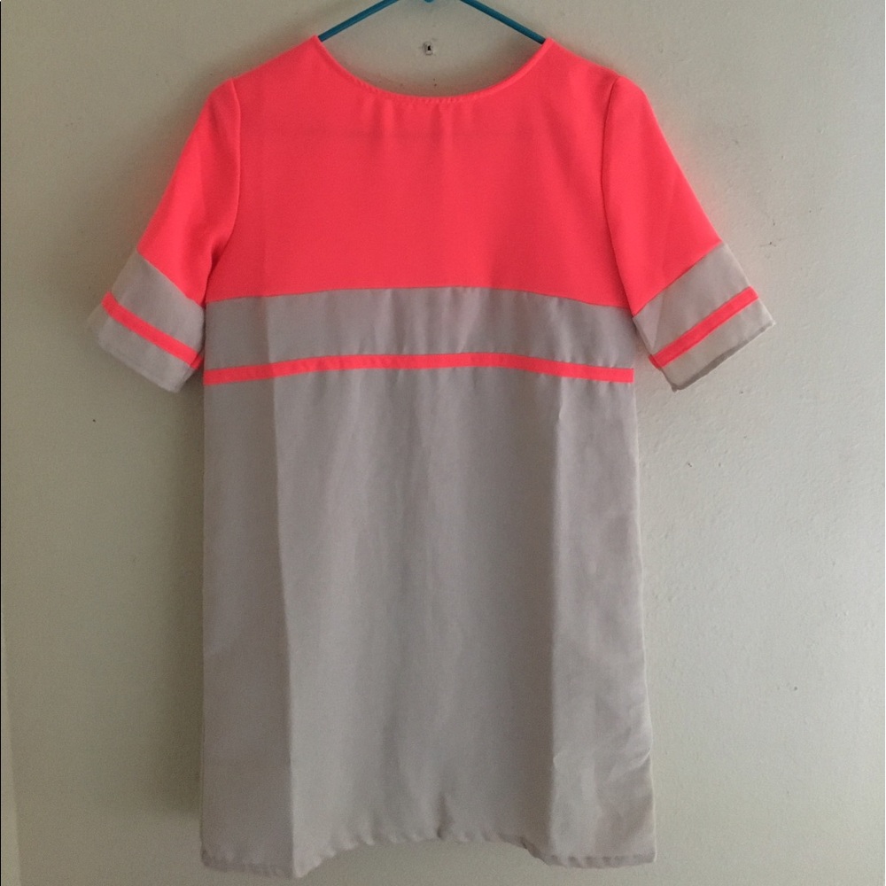 Neon pink/nude TOBI shift dress