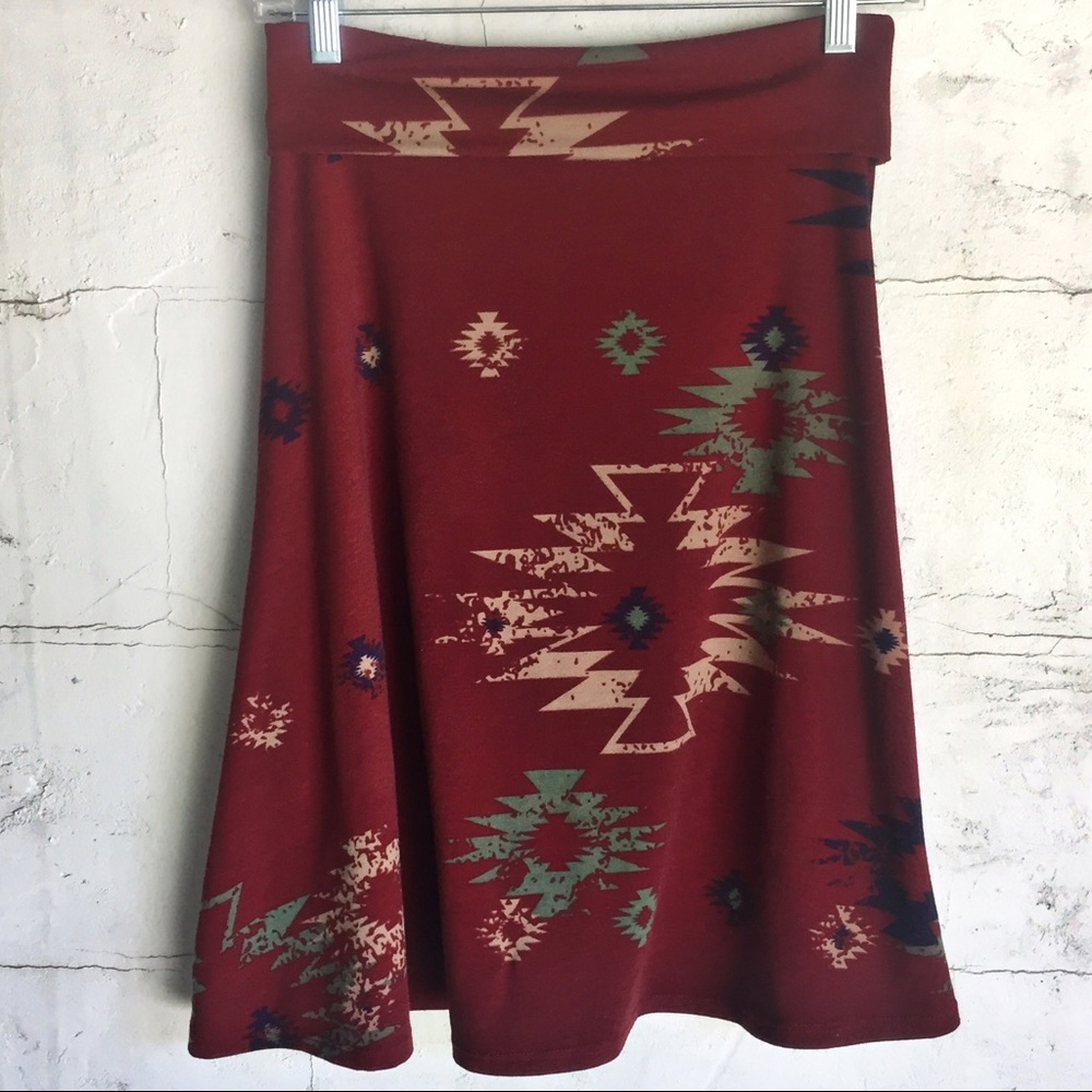 LuLaRoe Azure Skirt Aztec sz Small Rare Unicorn
