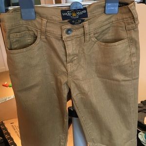 Lucky Brand Charlie gold skinny jeans sz 6/28