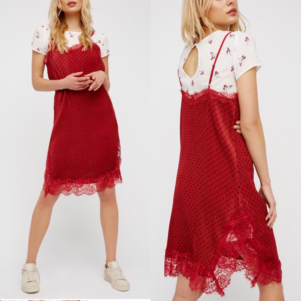 NWT Free people 2 in 1 set slip dress and shirt